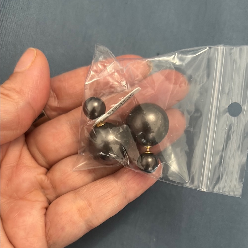 Black Double-Sided Earrings